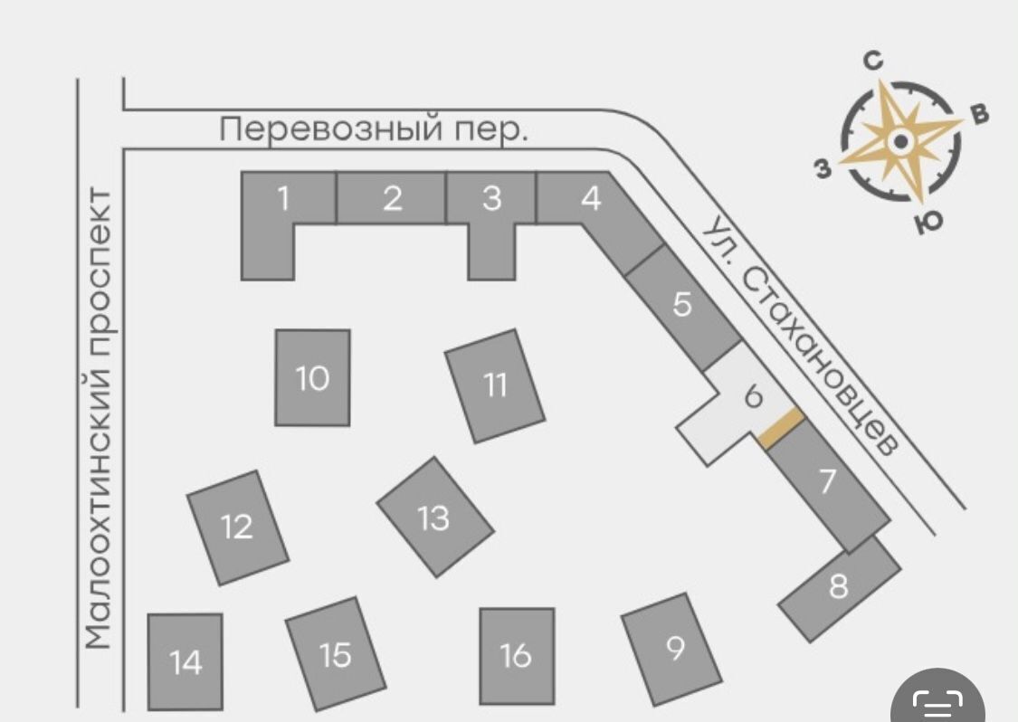 квартира г Санкт-Петербург метро Новочеркасская пр-кт Малоохтинский 68 ЖК «Малоохтинский 68» округ Малая Охта фото 2