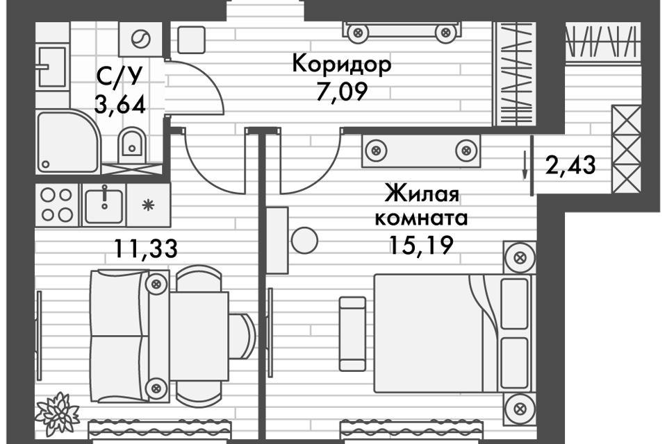 квартира р-н Зеленодольский Республика Татарстан Татарстан, Октябрьский фото 1