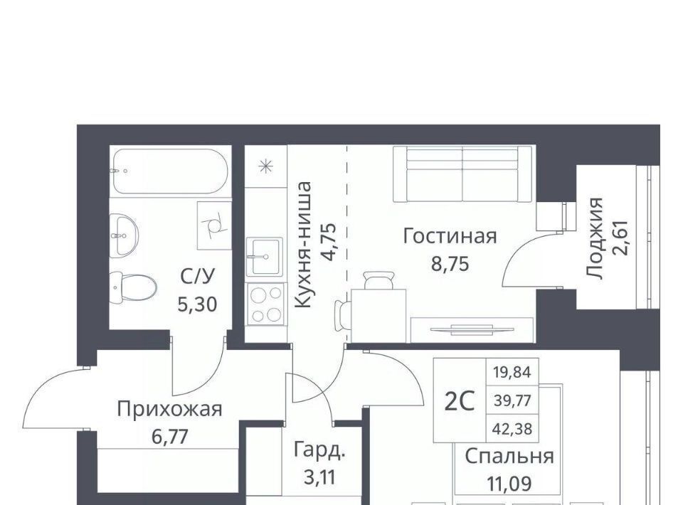квартира г Новосибирск Заельцовская Северный Миниполис Фора на Фадеева жилой комплекс фото 1