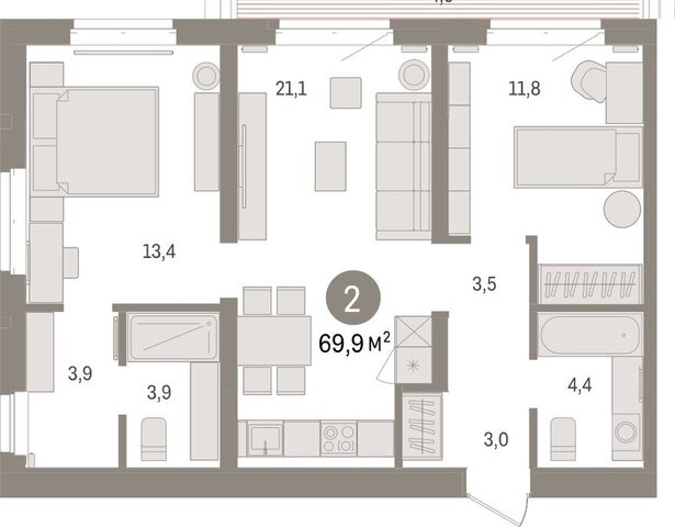 квартира г Тюмень жилой комплекс На Минской фото