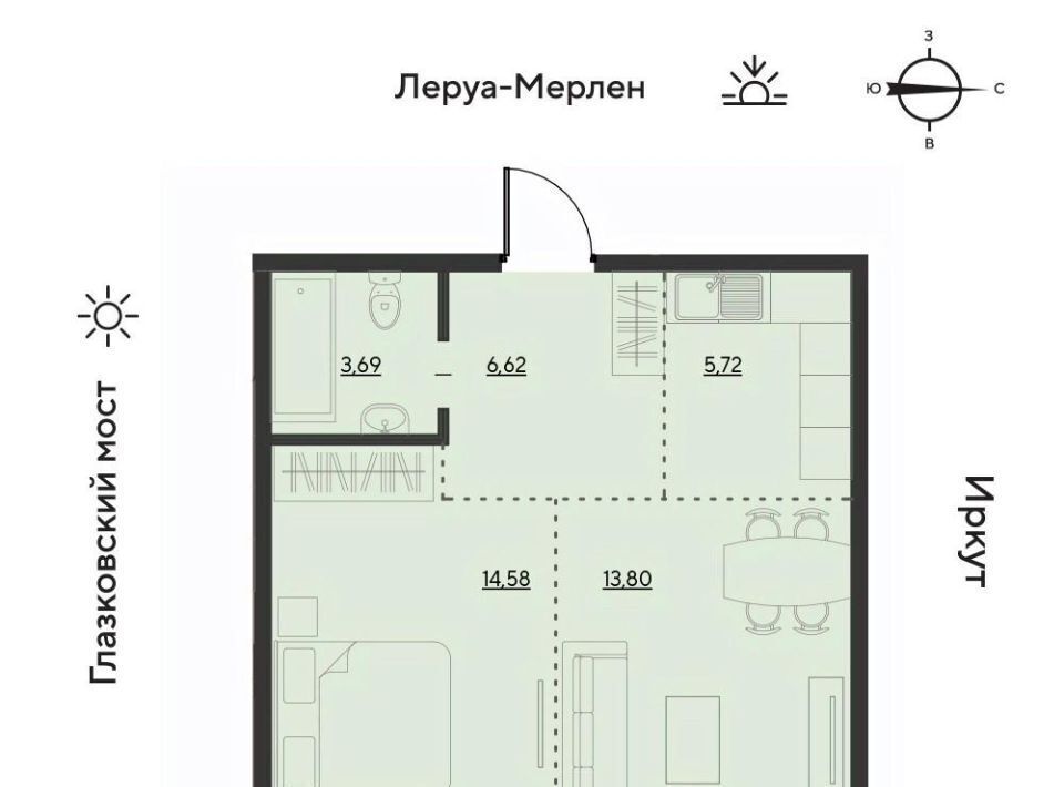 квартира г Иркутск р-н Свердловский ул Набережная Иркута 23 Затон кв-л фото 1