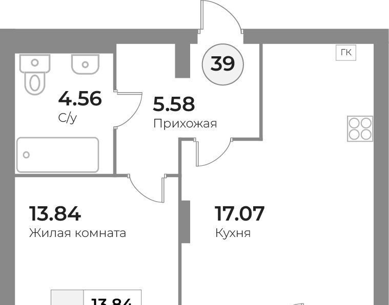 квартира г Калининград р-н Московский ул Портовая 2 ЖК «Кант Сити» фото 1