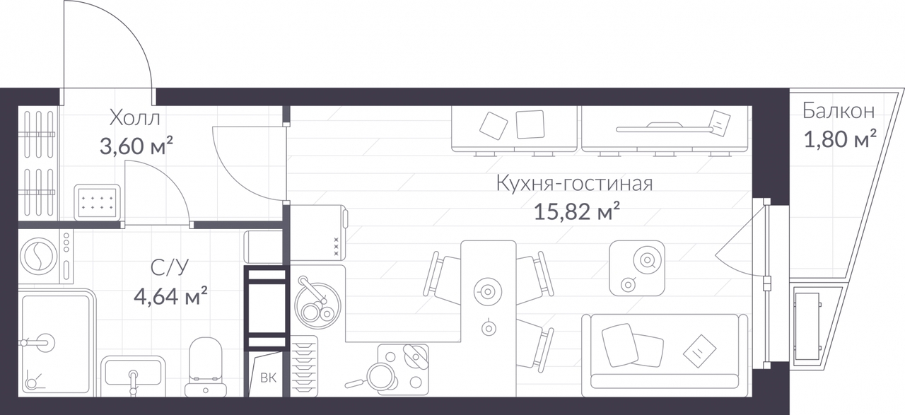 квартира р-н Всеволожский г Сертолово ЖК Veren Nort Сертолово Парнас, Проспект Просвещения, Озерки, Дмитрия Кожемякина, 9 фото 1