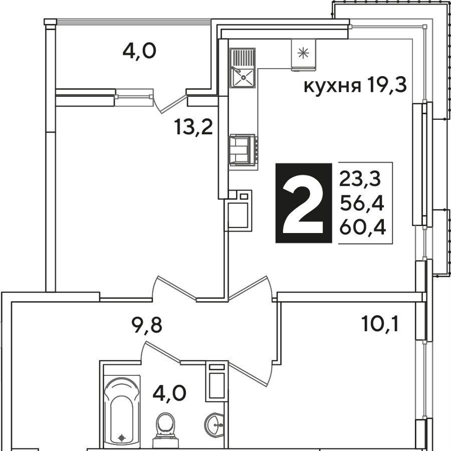 квартира г Краснодар р-н Прикубанский ул Западный Обход 4 микрорайон «Самолёт» фото 2