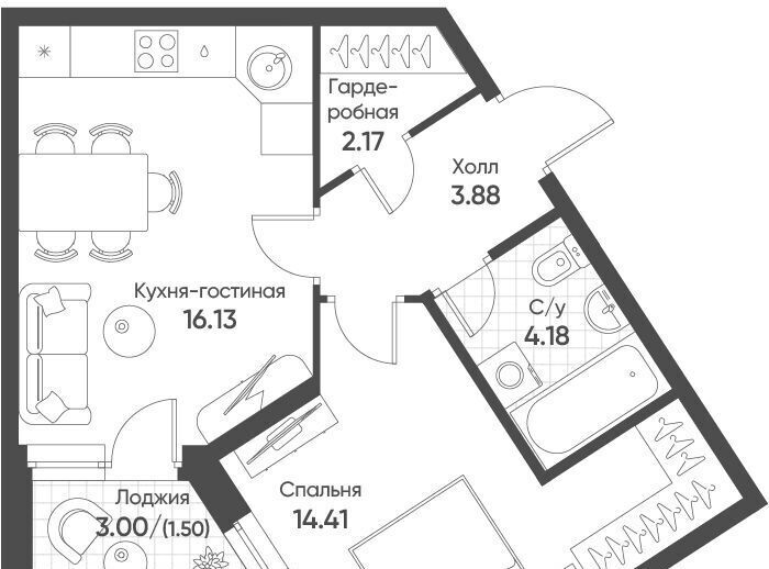 квартира г Екатеринбург р-н Чкаловский Ботаническая Солнечный ЖК «Солнечный» жилрайон фото 1