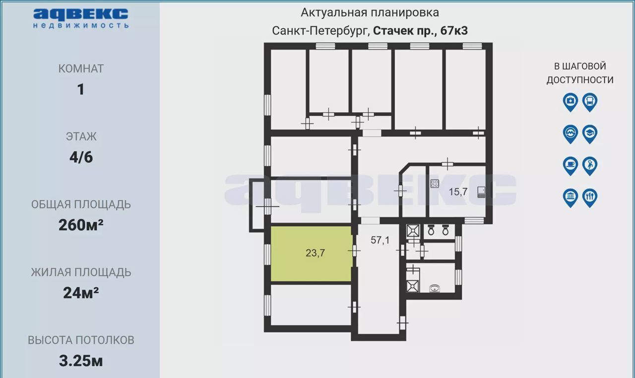 комната г Санкт-Петербург метро Автово пр-кт Стачек 67к/3 округ Автово фото 5