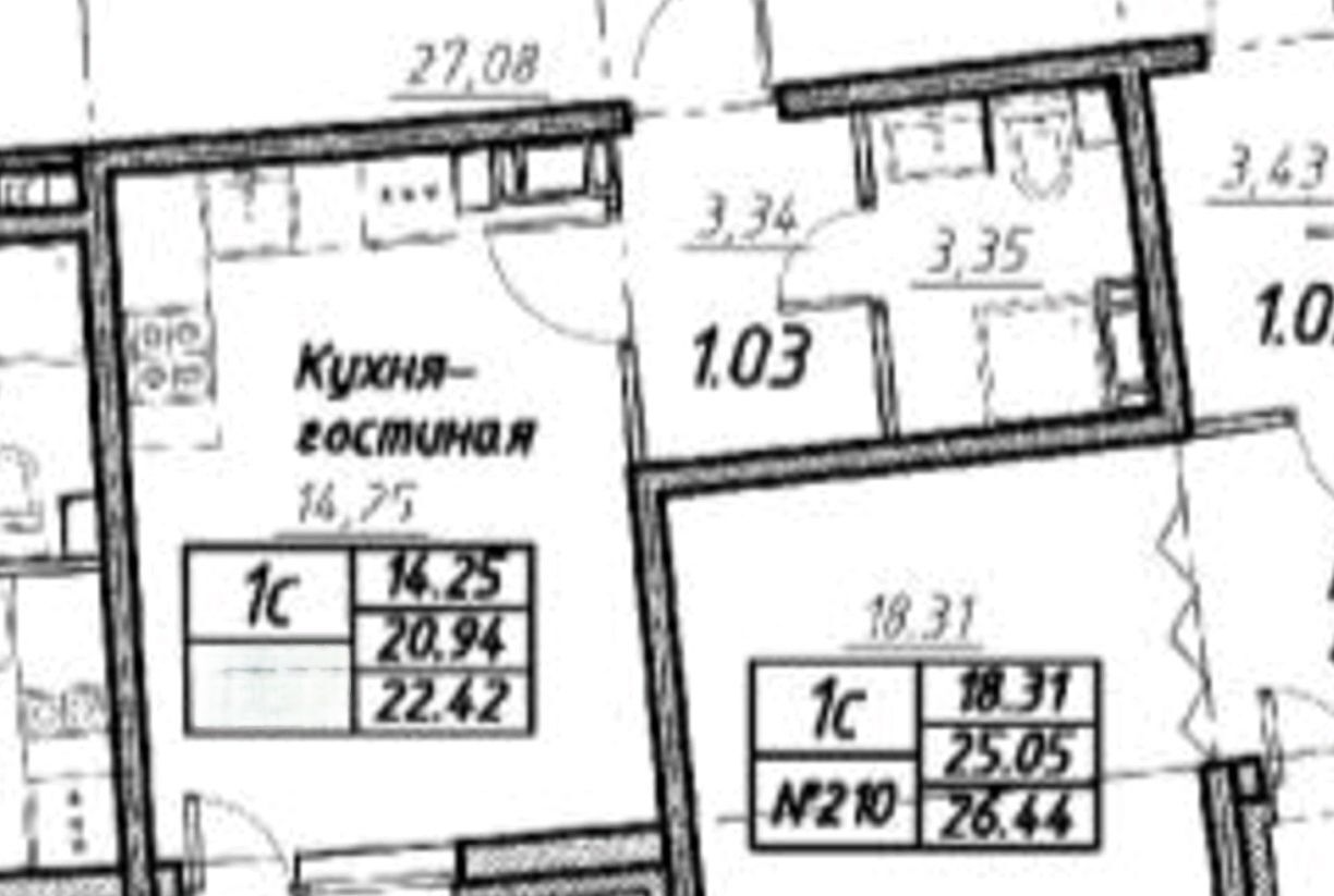 квартира р-н Всеволожский г Мурино пр-кт Авиаторов Балтики 29к/2 Девяткино фото 15