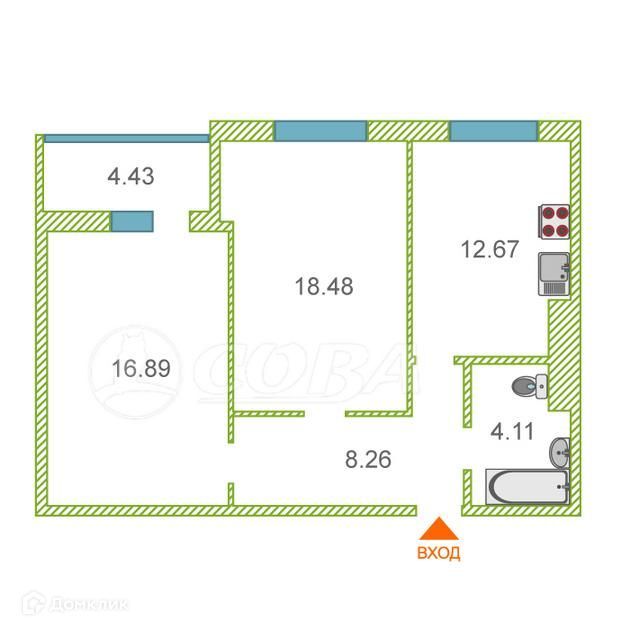 квартира г Нефтеюганск 15-й микрорайон, 18, Нефтеюганский район фото 2