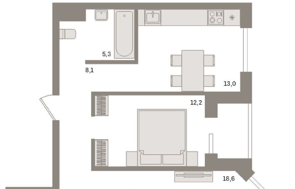 квартира г Омск р-н Кировский б-р Архитекторов 4/1 фото 10