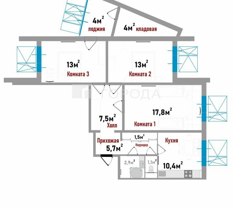 квартира г Москва метро Рассказовка ш Боровское 58к/1 фото 24