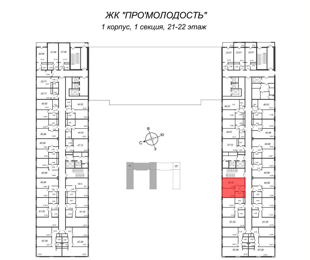 квартира г Санкт-Петербург метро Улица Дыбенко пр-кт Большевиков 3 инвест-отель «Про'Молодость» округ № 54 фото 2