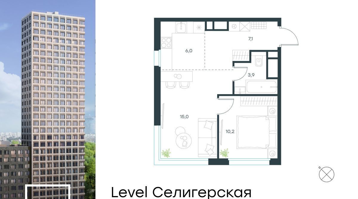 квартира г Москва метро Верхние Лихоборы Северный Западное Дегунино ЖК Левел Селигерская к 2 фото 1