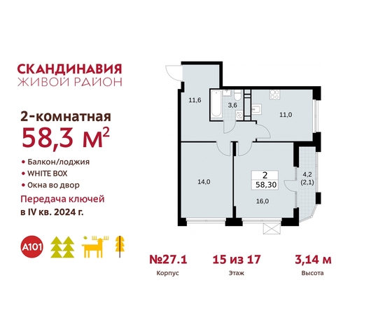 жилой район «Скандинавия» Сосенское, жилой комплекс Скандинавия, к 27. 1, Бутово фото