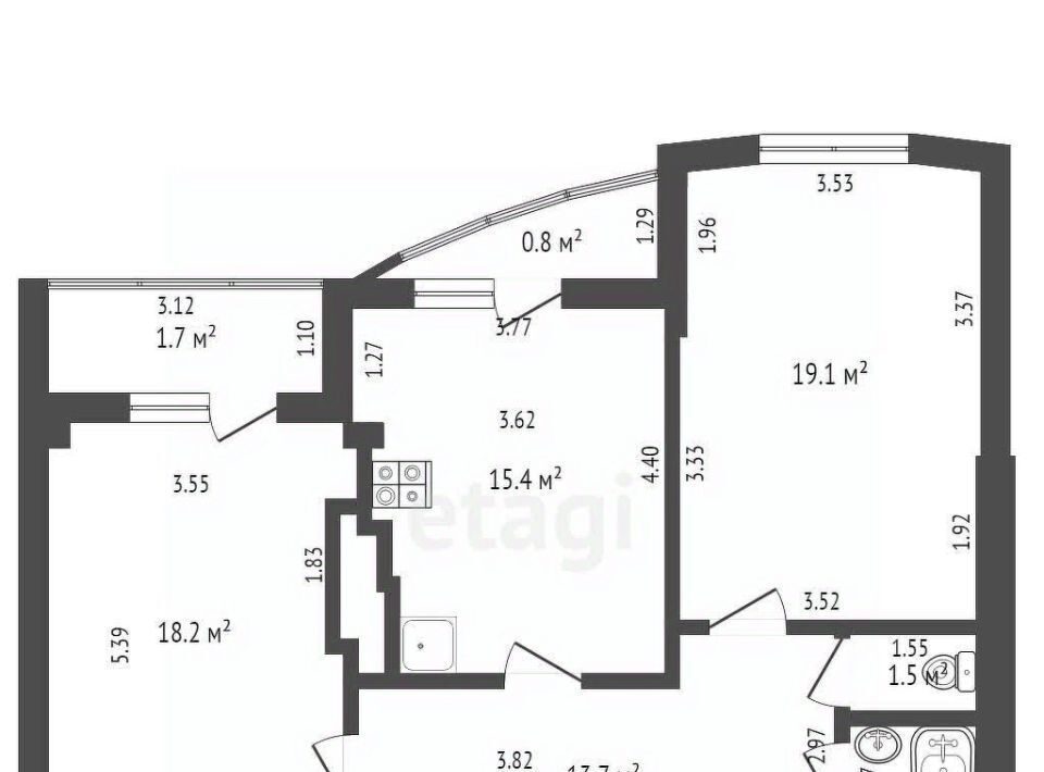 квартира г Калининград р-н Московский ул Дзержинского 96а фото 42