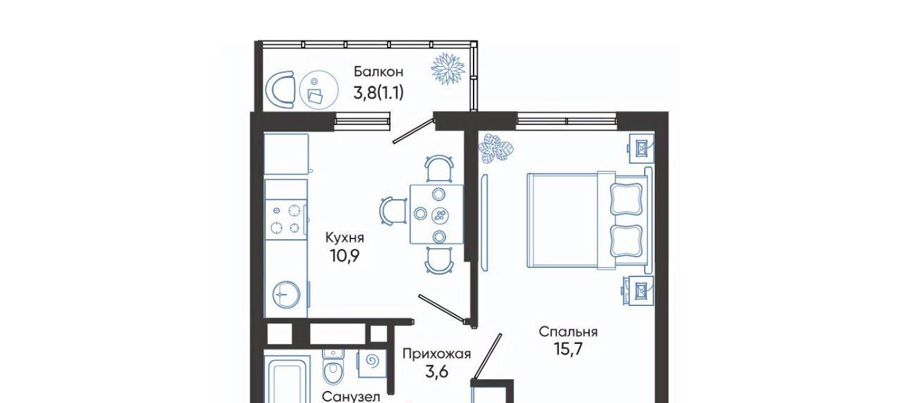 квартира г Новороссийск р-н Центральный ЖК Облака 2 фото 1