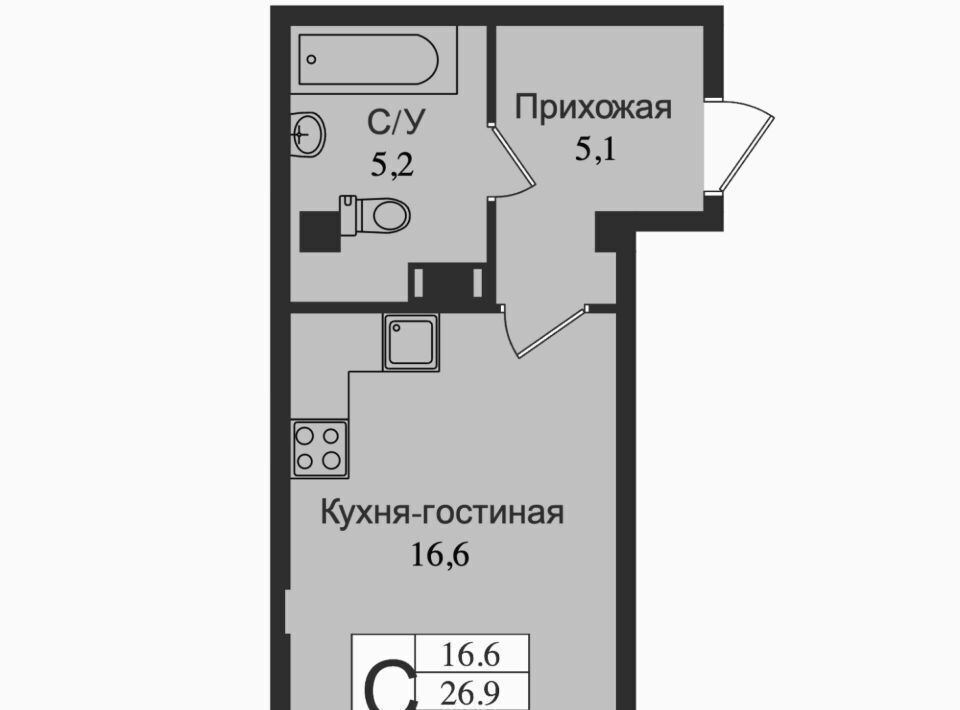 квартира г Всеволожск Южный ул Крымская 1 Проспект Большевиков фото 1