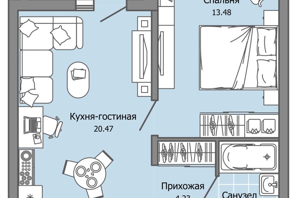 квартира г Ульяновск р-н Засвияжский ул Юго-Западная 16 городской округ Ульяновск фото 1