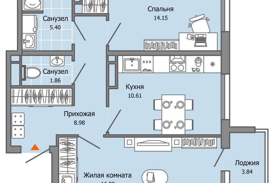 квартира г Ульяновск р-н Засвияжский ул Юго-Западная 16 городской округ Ульяновск фото 1