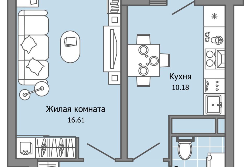 квартира г Ульяновск р-н Засвияжский ул Юго-Западная 16 городской округ Ульяновск фото 1