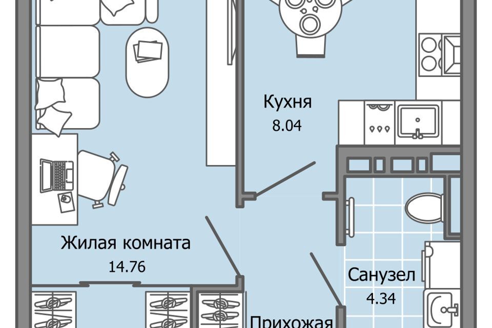 квартира г Ульяновск жилой комплекс Город Новаторов, городской округ Ульяновск фото 1