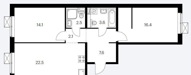 квартира г Москва метро Братиславская ул Люблинская 76 корп. 2 фото 1