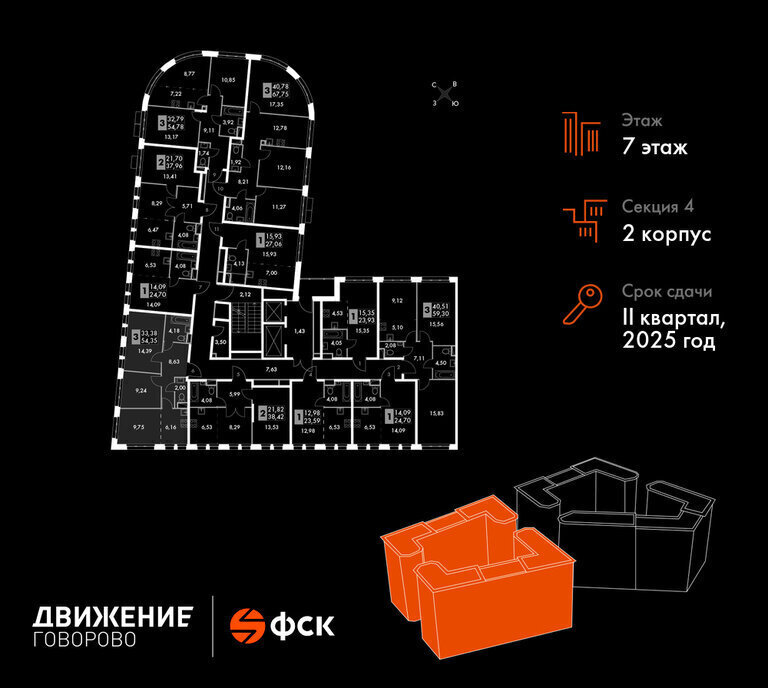 квартира г Щербинка квартал № 1 метро Говорово ЗАО район Солнцево № 3, жилой комплекс Движение. Говорово, к 2 фото 2