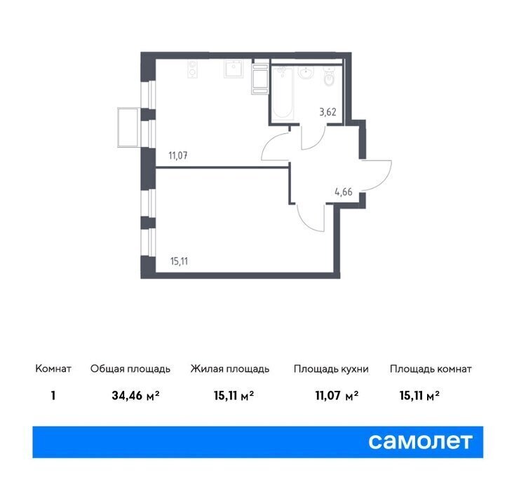 квартира Домодедовская, жилой комплекс Горки Парк, к 4. 2, деревня Коробово фото 1