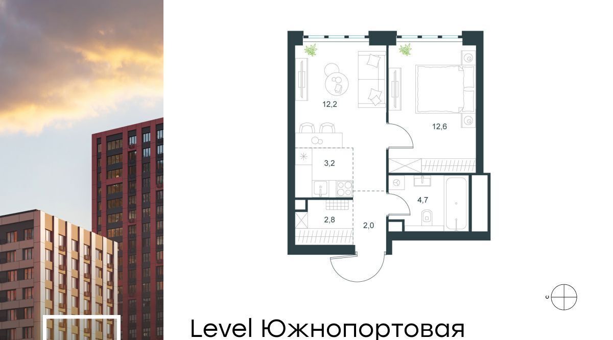 квартира г Москва метро Кожуховская ЖК Левел Южнопортовая 3 фото 1