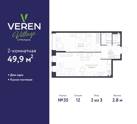 п Стрельна ЖК «VEREN VILLAGE стрельна» метро Кировский Завод метро Нарвская р-н Петродворцовый З 5, Проспект Ветеранов, Ленинский Проспект, Автово фото