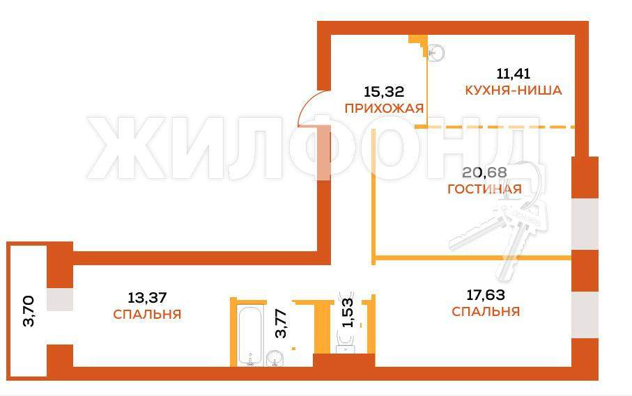 квартира г Красноярск р-н Свердловский наб Южная 10 фото 14