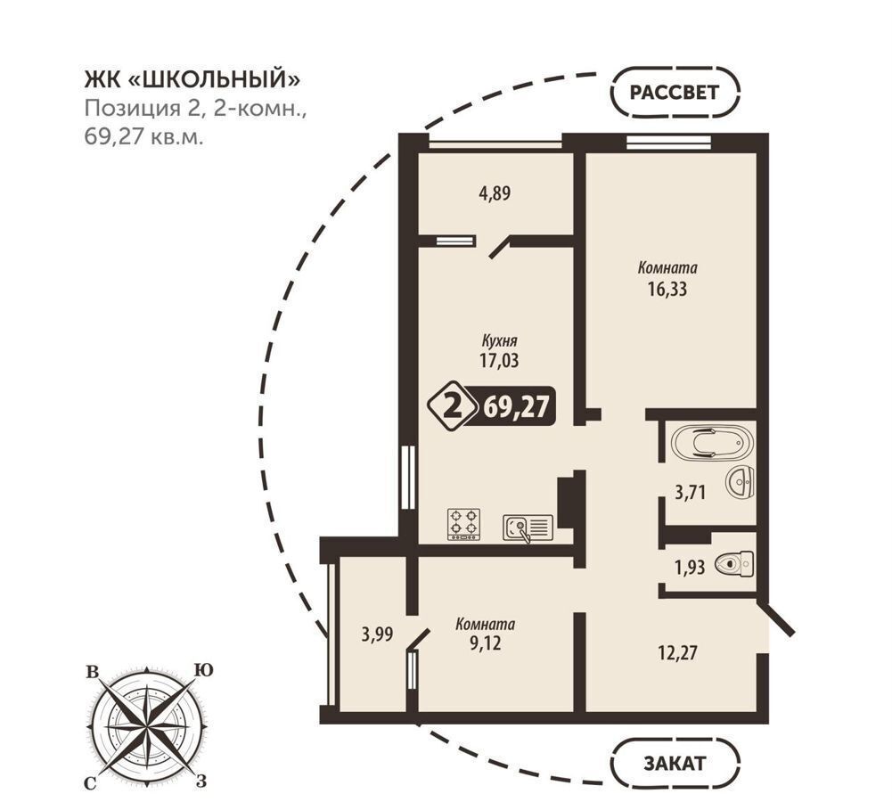 квартира г Брянск р-н Советский 5-й мкр-н фото 2