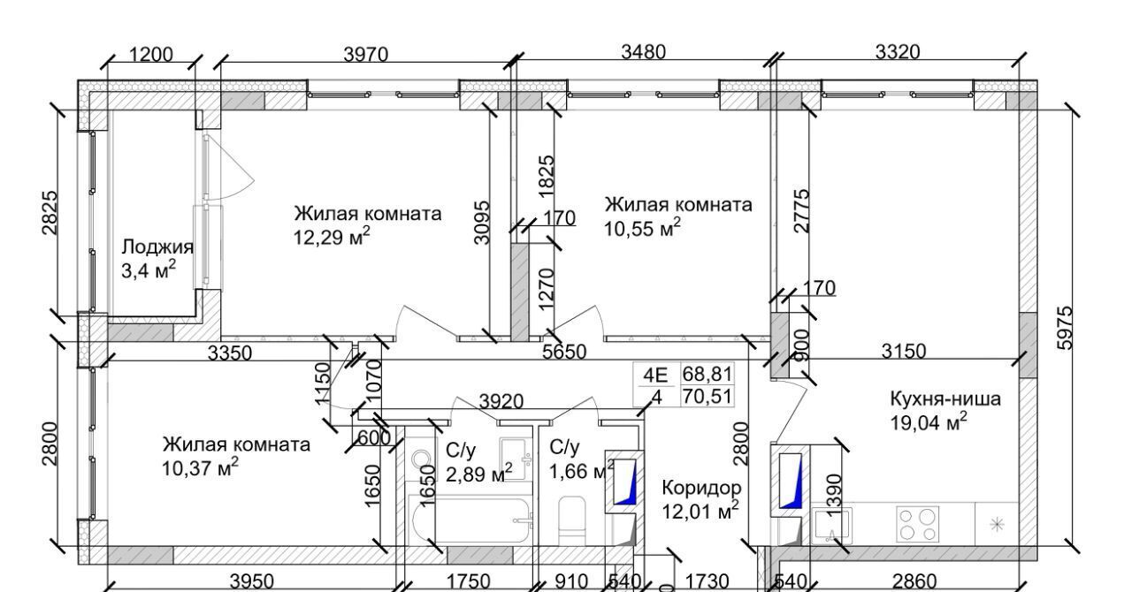 квартира г Кемерово р-н Заводский 15-й микрорайон Южный фото 3