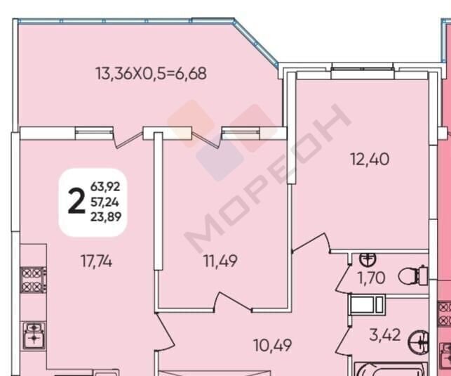 квартира г Краснодар р-н Прикубанский мкр Любимово 2 фото 26