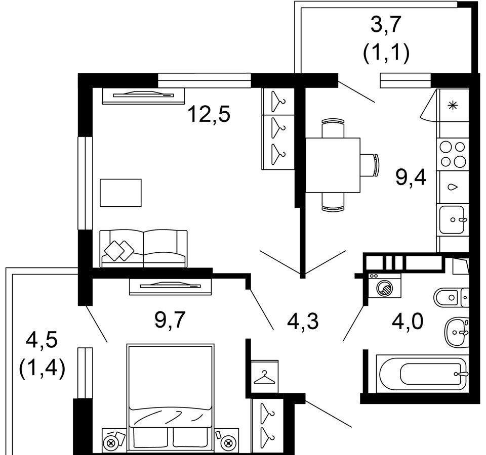 квартира г Сочи р-н Адлерский ул Искры 3 д. 66/10 фото 11