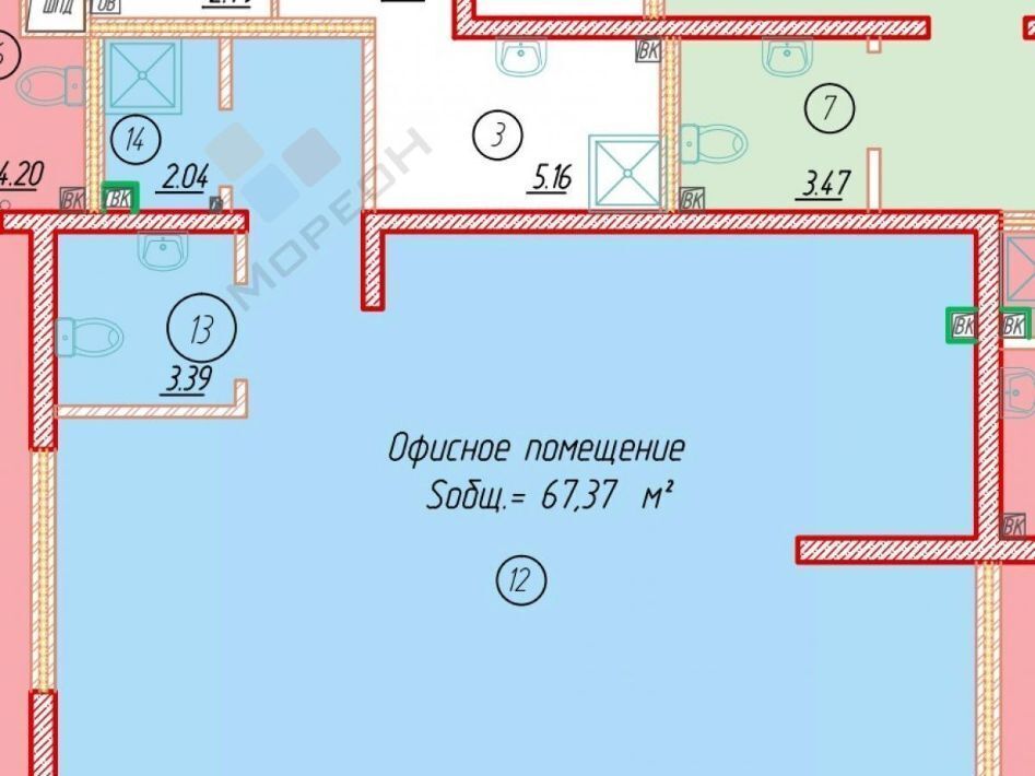 свободного назначения г Краснодар р-н Прикубанский ул им. Григория Булгакова 16 фото 8