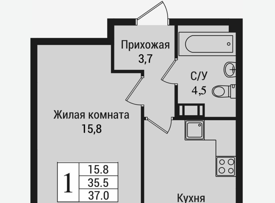 квартира г Всеволожск Южный ул Крымская 1 Проспект Большевиков фото 1