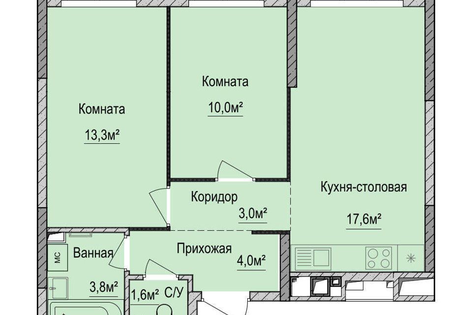 квартира г Ижевск р-н Устиновский Аэропорт городской округ Ижевск, Устиновский район фото 1