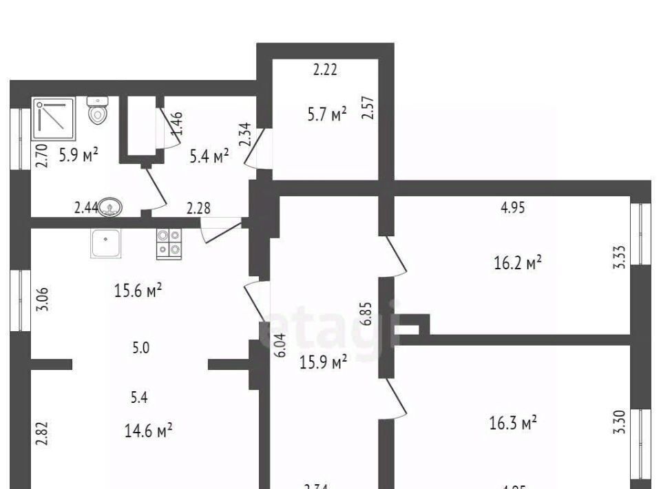 квартира р-н Балтийский г Балтийск ул Л.Некрасова 11 фото 32