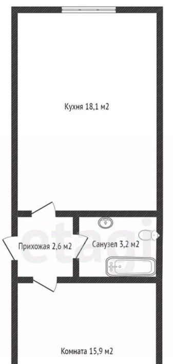 квартира р-н Тахтамукайский аул Новая Адыгея ул Бжегокайская 90/3к 4 Старобжегокайское с/пос, аул фото 1