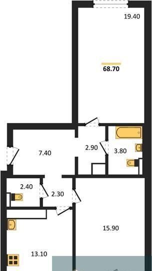 квартира г Воронеж р-н Центральный ул Шишкова 11 ЖК «‎Яблоневые Сады» д. 140Б фото 1