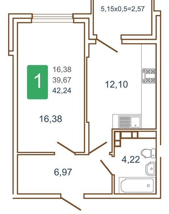 квартира г Краснодар р-н Прикубанский ул им. Кирилла Россинского 3/2 фото 1