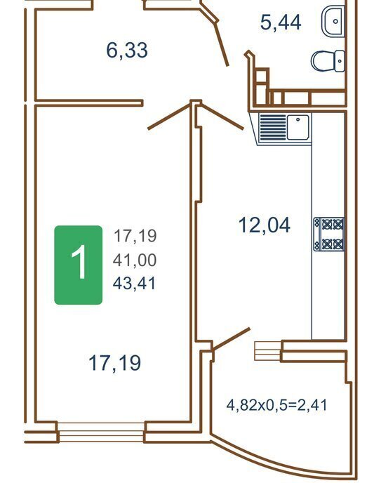 квартира г Краснодар р-н Прикубанский ул им. Кирилла Россинского 3/2к 1 фото 1