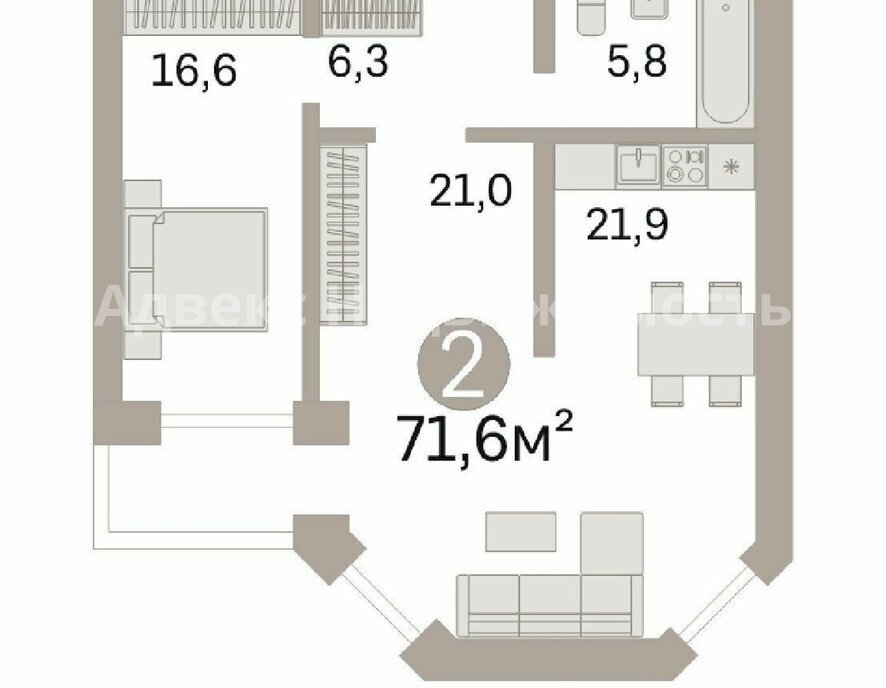 квартира г Тюмень ул Орловская 52 Калининский административный округ фото 21