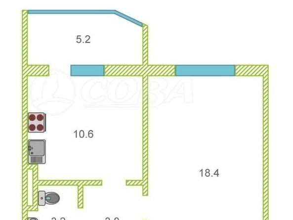 квартира г Нефтеюганск 11В мкр, 7 фото 19