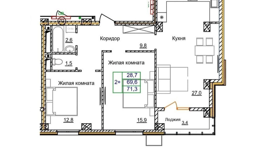 квартира г Старый Оскол микрорайон Космос 11 фото 1