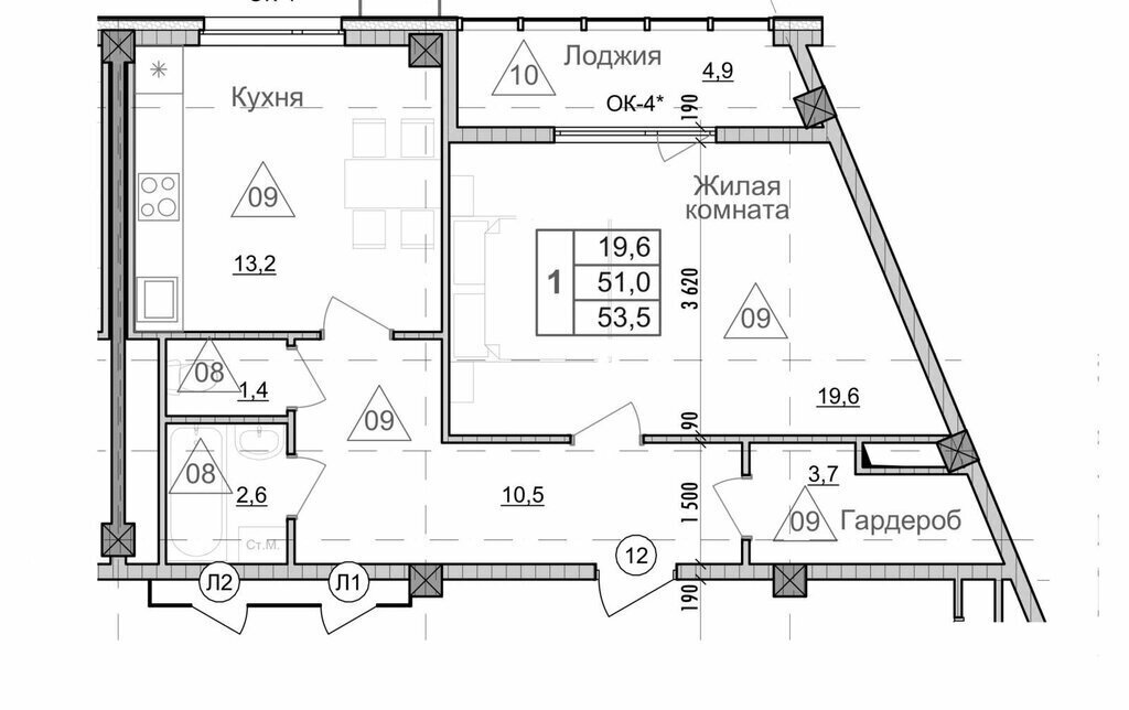 квартира г Старый Оскол микрорайон Космос 11 фото 1