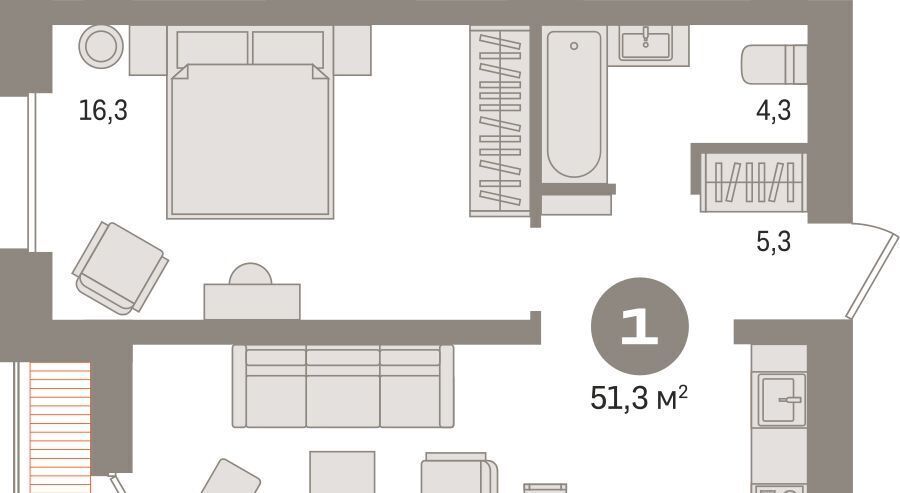 квартира г Сургут 35-й микрорайон ЖК квартал Новин 35-й фото 1