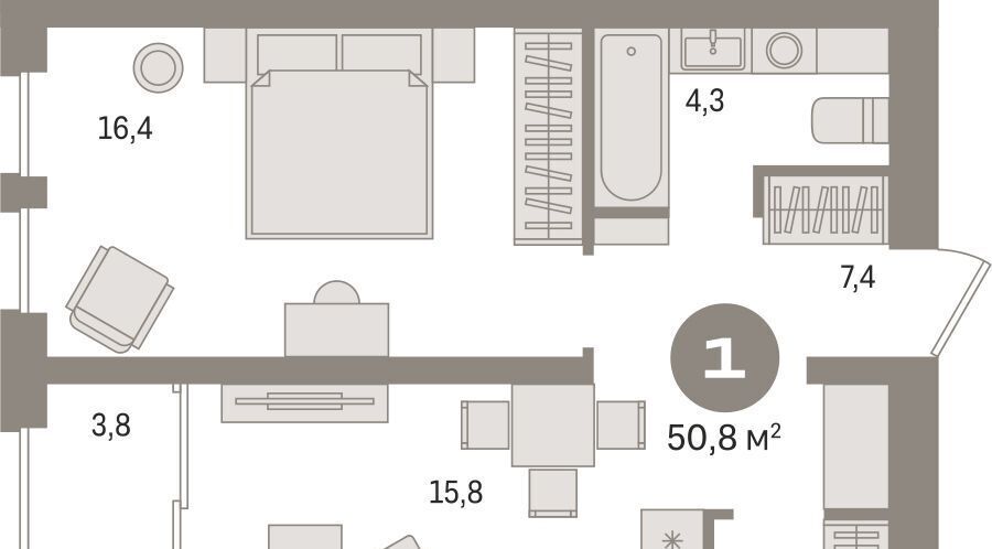 квартира г Сургут 35-й микрорайон ЖК квартал Новин 35-й фото 1