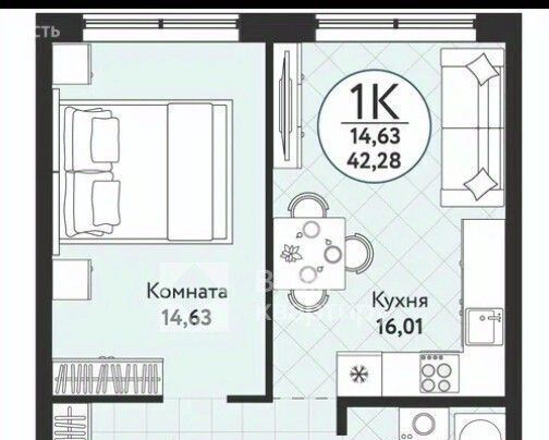 квартира г Новосибирск р-н Первомайский Октябрьская ул Радиостанция N2 4 ЖК «Одоевский» фото 1