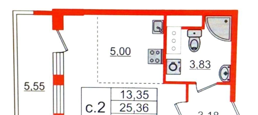 квартира г Санкт-Петербург метро Комендантский Проспект ул Плесецкая 16 округ Коломяги фото 14